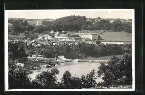 AK Gars a. Inn, Ortspanorama aus der Vogelschau