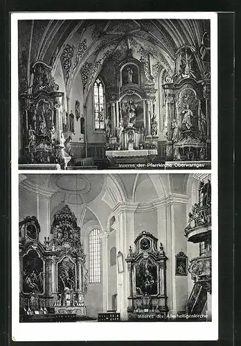 AK Oberwarngau, Inneres der Pfarr- und der Allerheiligenkirche
