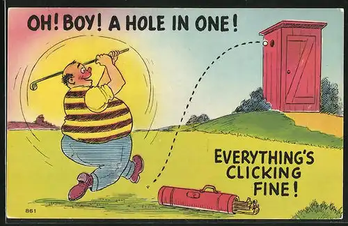 AK Oh! Boy! A Hole in One, Dicker Mann spielt Golf
