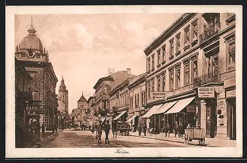 AK Kosice, Mühlgasse mit Geschäft Geiger H.