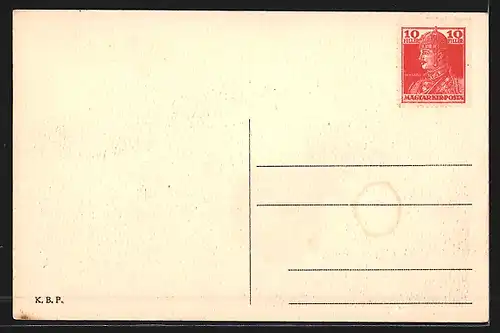 AK Pozsony, Dampfer auf der Donau, Blick zur Festung