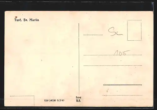 AK Turc. Sv. Martin, Strassenpartie aus der Vogelschau