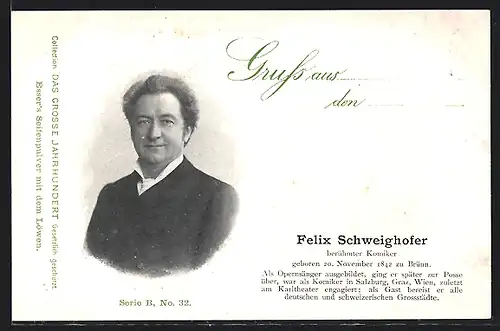 AK Schauspieler und Opernsänger Felix Schweighofer