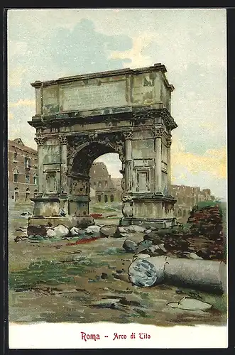 Lithographie Rom, Foro Romano, Arco di Tito