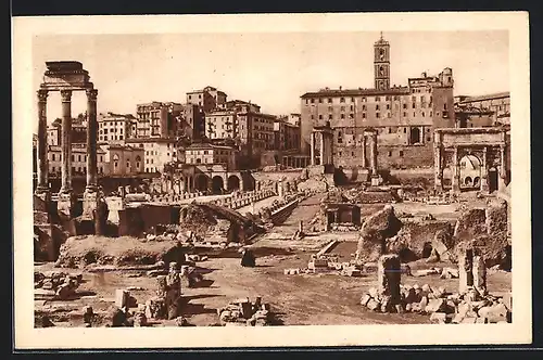 AK Roma, Foro Romano con il Tempio di Castore e Polluce e la Basilica Giulia