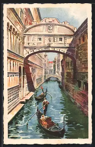 Künstler-AK Venezia, Die Seufzerbrücke