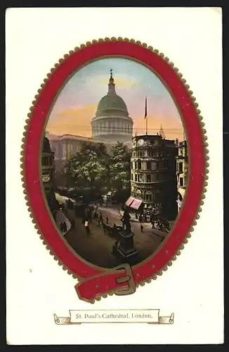 Präge-AK London, St. Paul`s Cathedral, Passepartout