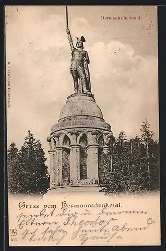 AK Blick auf das Hermannsdenkmal