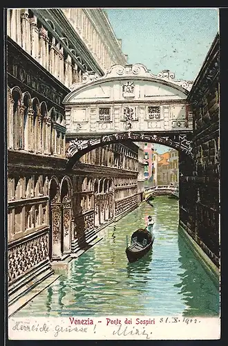 AK Venezia, Ponte dei Sospiri, Gondelpartie