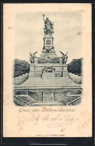 AK Niederwald, Gruss vom Nationaldenkmal