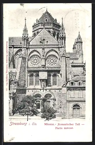AK Strassburg i. Els., Münster, Romanischer Teil