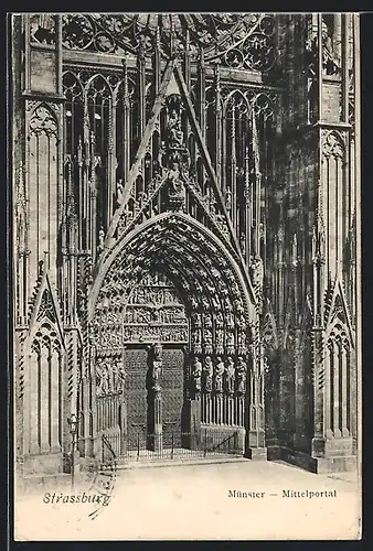 AK Strassburg, Münster, Mittelportal