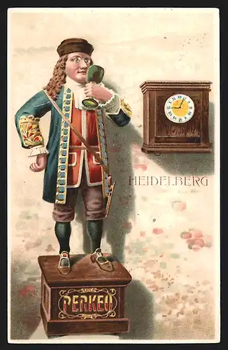 Künstler-AK Heidelberg, der Zwerg Perkeo