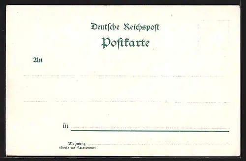 Lithographie Berlin, Rathaus mit Strassenbahn, Private Stadtpost, Königstrasse