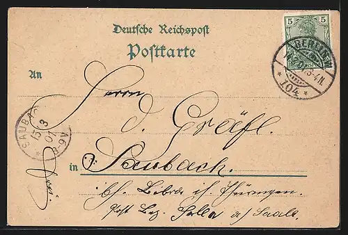 Lithographie Berlin-Mitte, Rathaus, Lutherdenkmal, Neuer Markt