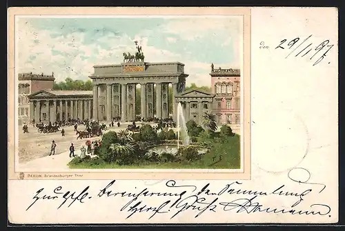 Lithographie Berlin, Brandenburger Tor