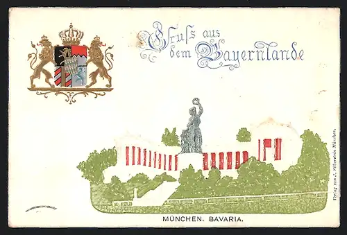 Künstler-AK München /Bayern, Bavaria, Wappen
