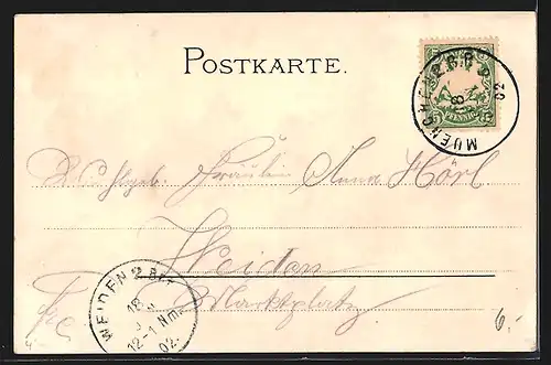 Lithographie München, Frauenkirche, Münchner Kindl