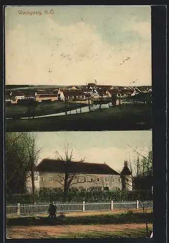AK Windigsteig, Blick auf grosses Gebäude, Ortsansicht