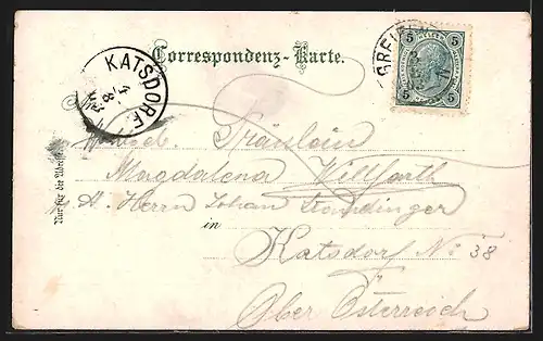 AK Hadersfeld, Ortsansicht, Strassenpartie am Platz