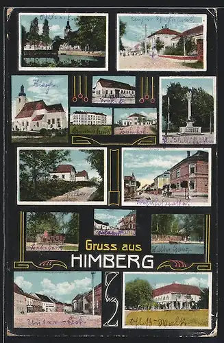 AK Himberg, Kirche, Denkmal, Hausansichten