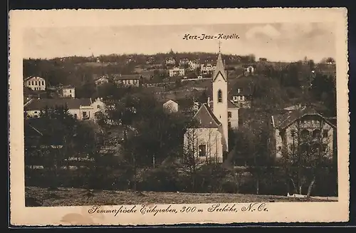 AK Eichgraben, Ortspartie mit Herz-Jesu-Kapelle