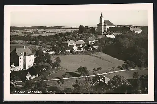 AK Maria Langegg /N.-D., Ortspartie mit Kirche