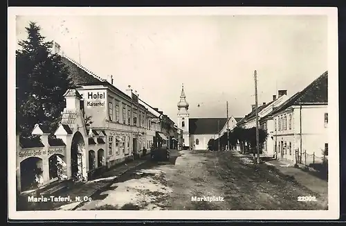 AK Maria-Taferl, Marktplatz mit Hotel Kaiserhof