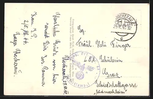 AK Stockerau /N.-D., Teilansicht mit Kirche, Fliegeraufnahme