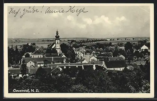 AK Gaweinstal, Teilansicht mit Kirche