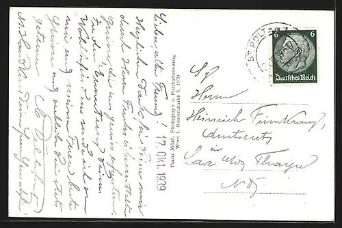 AK Kirchberg an der Pielach, Teilansicht mit Kirche