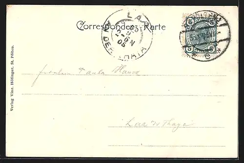 AK St. Pölten, Rathausplatz mit Denkmal