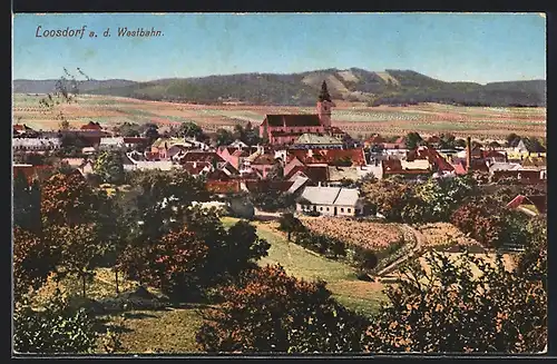 AK Loosdorf a. Westbahn, Ortsansicht aus der Vogelschau