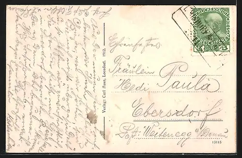 AK Loosdorf a. Westbahn, Ortsansicht aus der Vogelschau