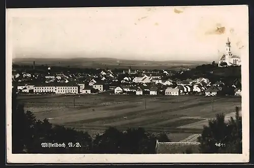 AK Mistelbach /N.-D., Teilansicht mit Kirche