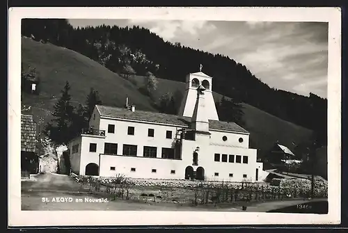 AK St. Aegyd am Neuwald, Ortspartie mit Kirche