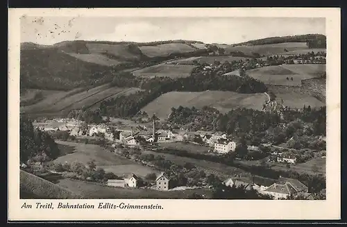 AK Edlitz-Grimmenstein, Am Treitl, Ortsansicht mit der Bahnstation