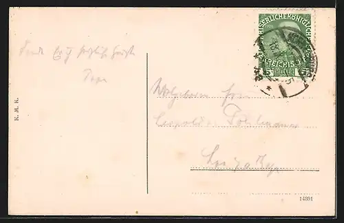 AK Korneuburg, Hauptplatz mit Denkmal