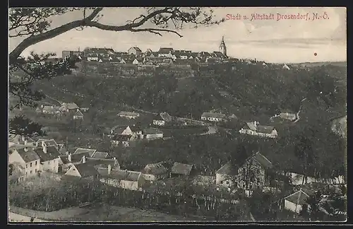 AK Drosendorf, Ortsansicht mit Altstadt