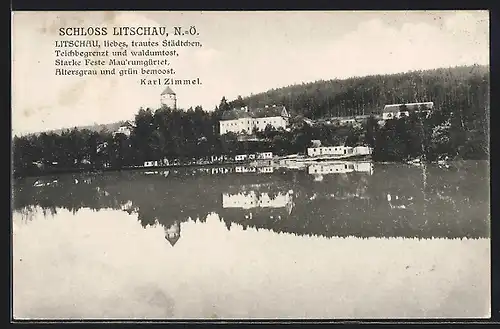AK Litschau, Blick zum Schloss