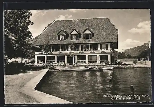 AK Interlaken, Strandbad und Gasthof Neuhaus