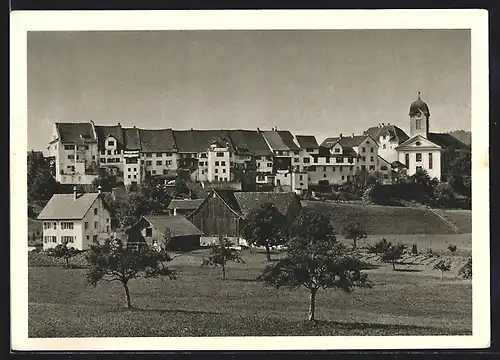 AK Grüningen, Teilansicht mit Kirche