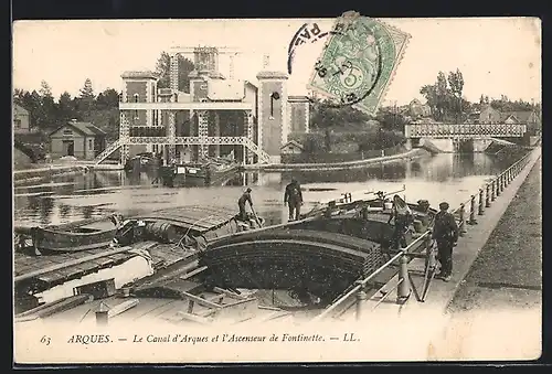 AK Arques, Le Canal et l`ascenseur de Fontinette