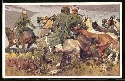 AK Rotes Kreuz Nr. 354: Kavallerie auf dem Schlachtfeld