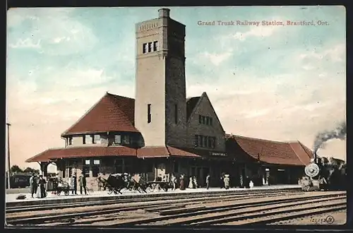 AK Brantford, Ont., Grand Trunk Railway Station, Bahnhof