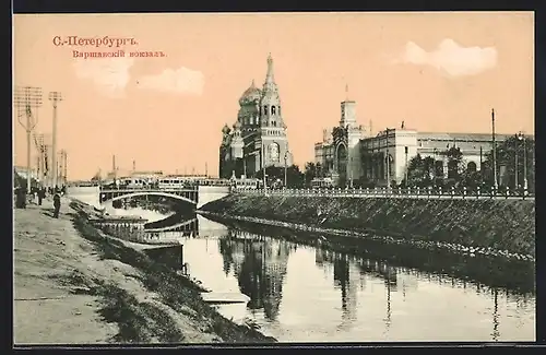 AK St. Pétersbourg, La gare de Varsovie, Bahnhof