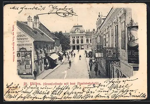 AK St. Pölten, Staatsbahnhof in der Kremserstrasse