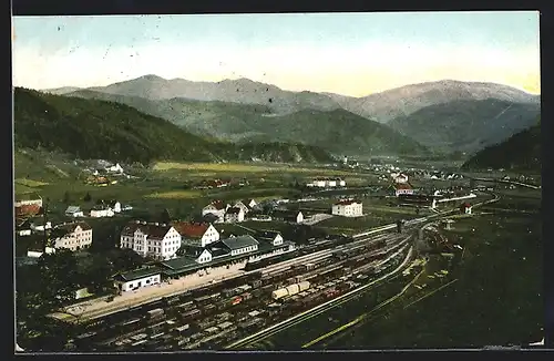 AK St. Michael, Totalansicht mit Bahnhof