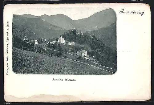 AK Breitenstein am Semmering, Blick auf den Bahnhof Klamm