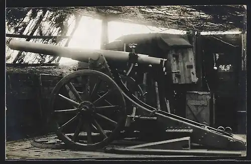 Foto-AK Ansicht von einem Artillerie-Geschütz